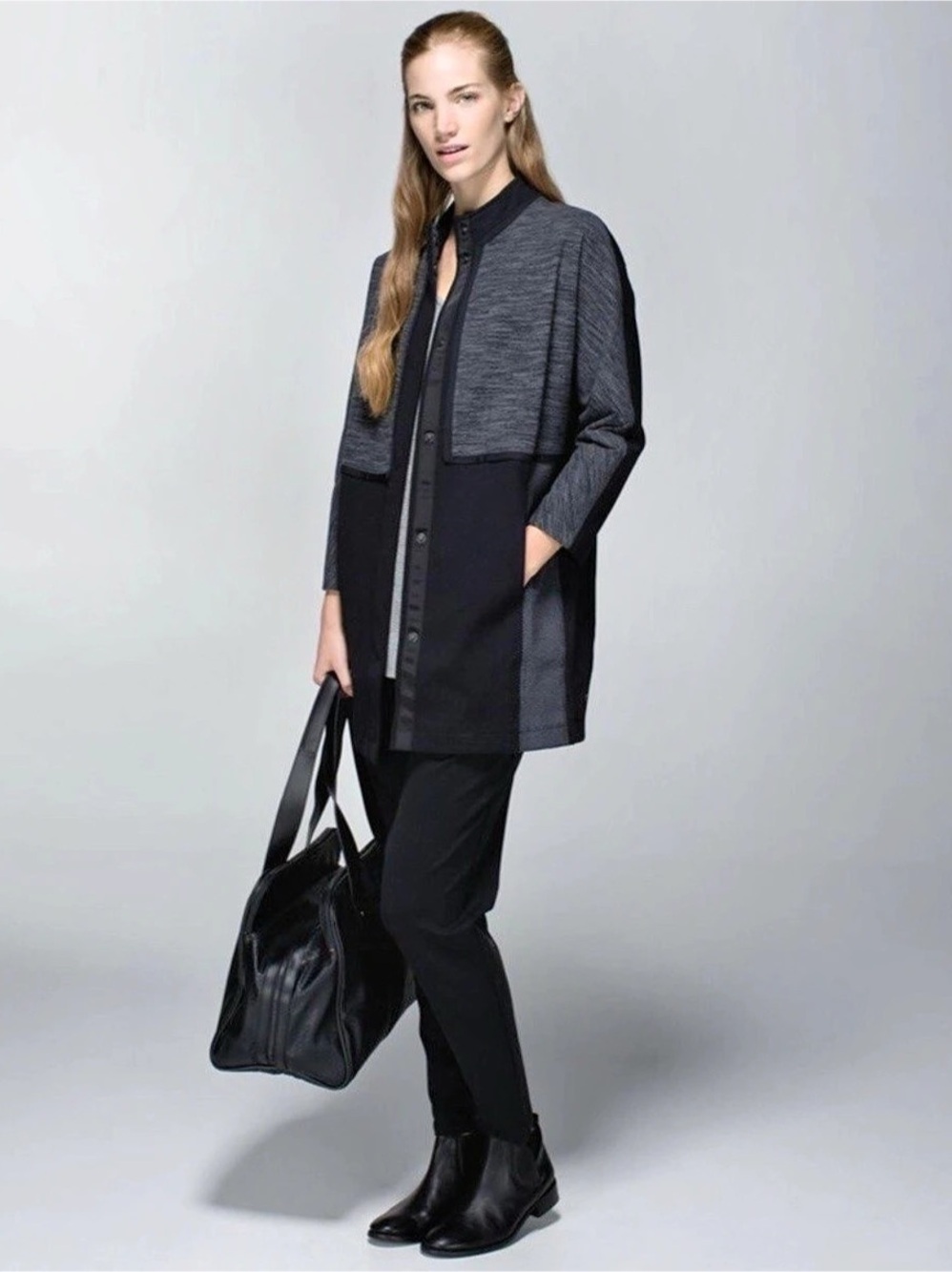 Lululemon Cocoon Car Coat Women's Black & Gray Utility Jacket